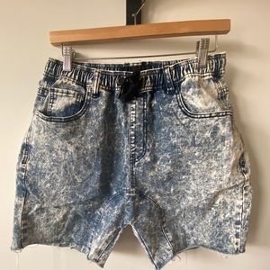 Acid Wash Denim Shorts